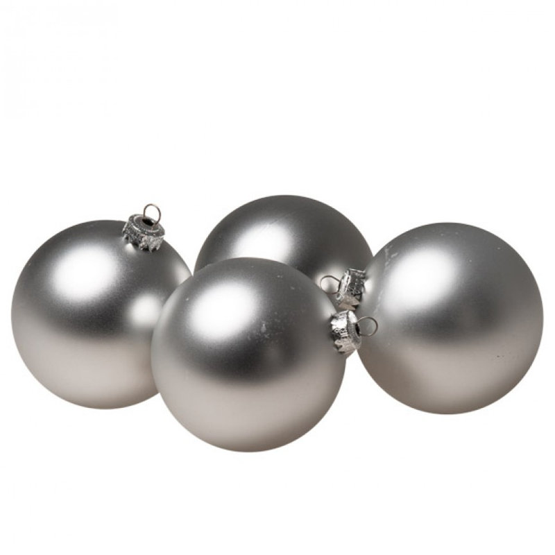 10cm Bauble, Silver Satin