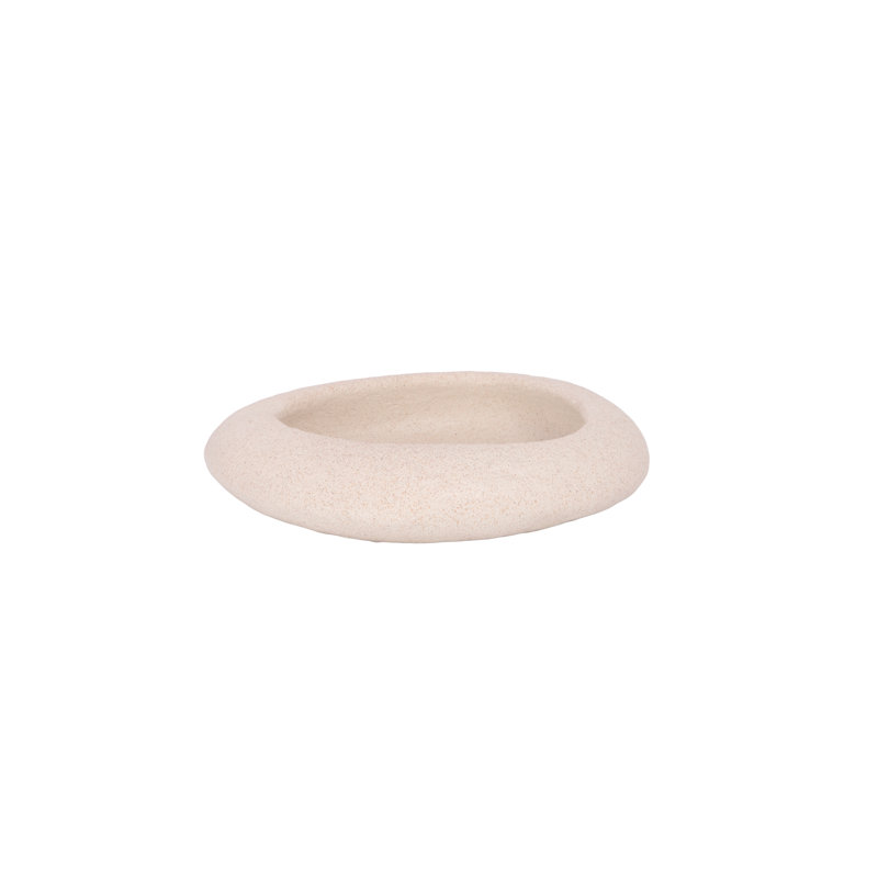 Bol en polyrésine crème, H 3 po x l 11 po x P 12,5 po