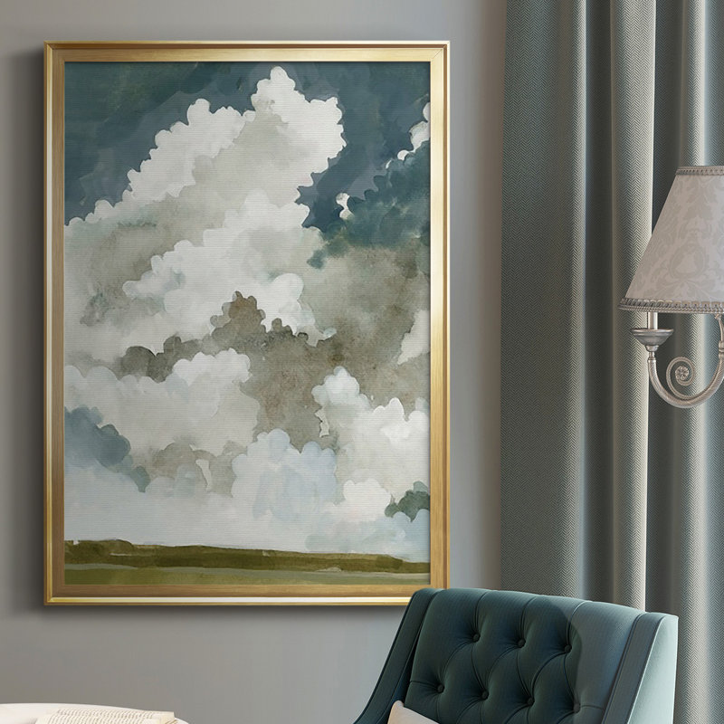 «Vast Neutral Sky I», reproduction encadrée de qualité supérieure - prête à être accrochée, Or