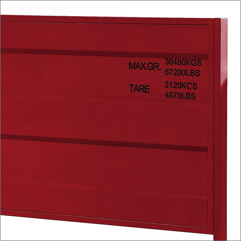 Base de lit plateforme simple en métal rouge - Contenant de style industriel pour chambre à coucher, Lit simple, Rouge