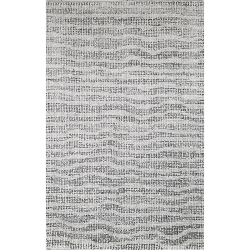 Trenta Abstract Area Rug in Silver, Rectangle 7'9" x 9'9"