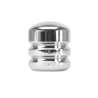 Ridged small aluminum knob, in Chrome finish