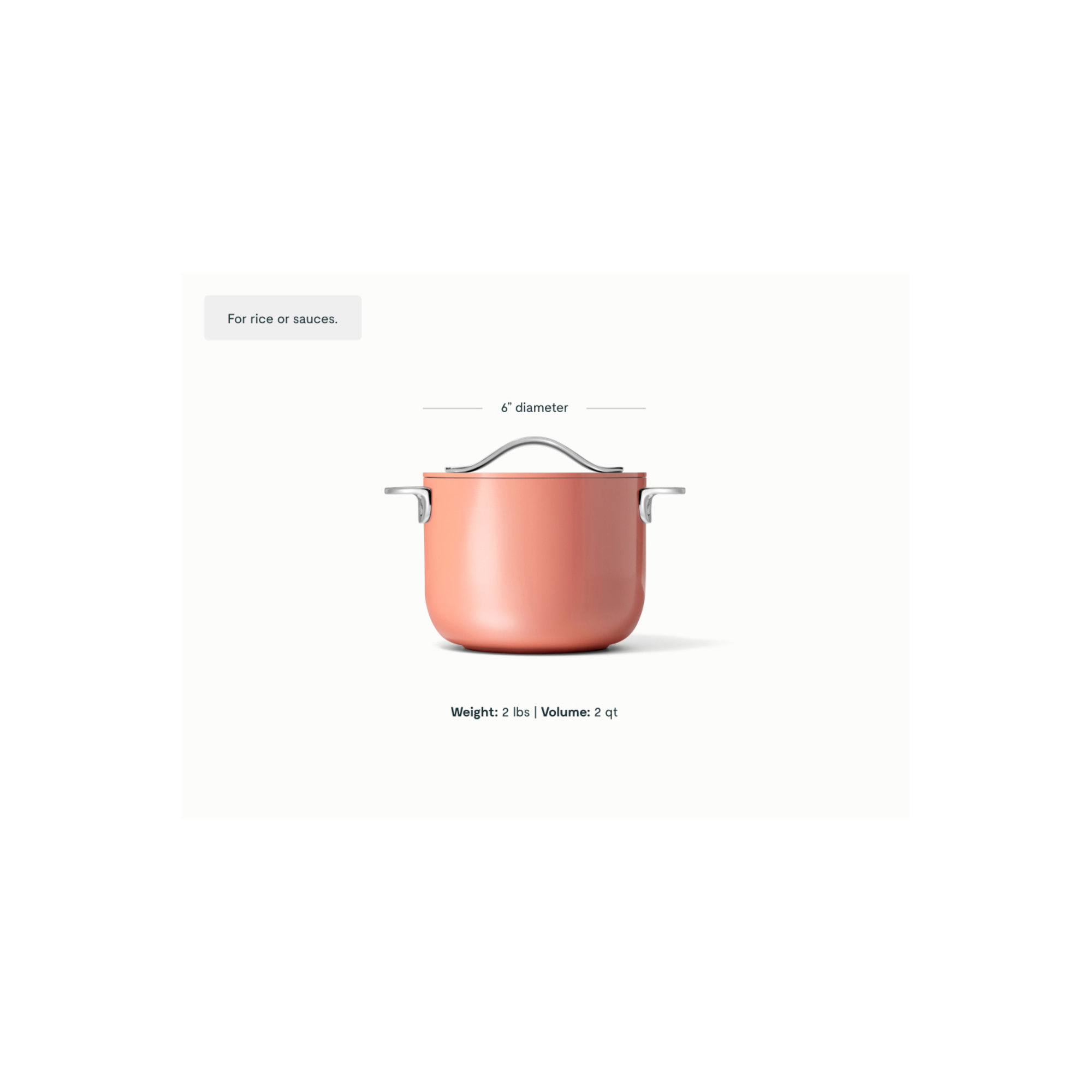 Caraway Nonstick Ceramic Petite Cooker W/ Lid, 2 quarts, Perracotta