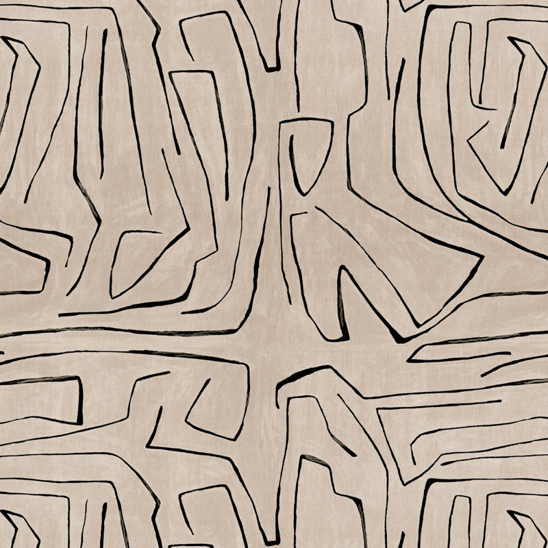 Upholstered Bed, Full / Double, Graffito Linen Onyx