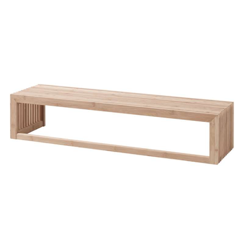 Fink Bamboo Solid Wood Accent Shelf, 20cm H x 94.5cm W x 27cm D