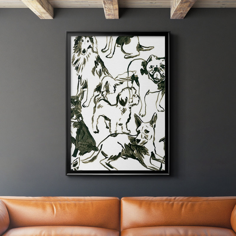 «Canine Collage I», impression sur papier, Noir, H 24,5 po x l 18,5 po x P 1 po