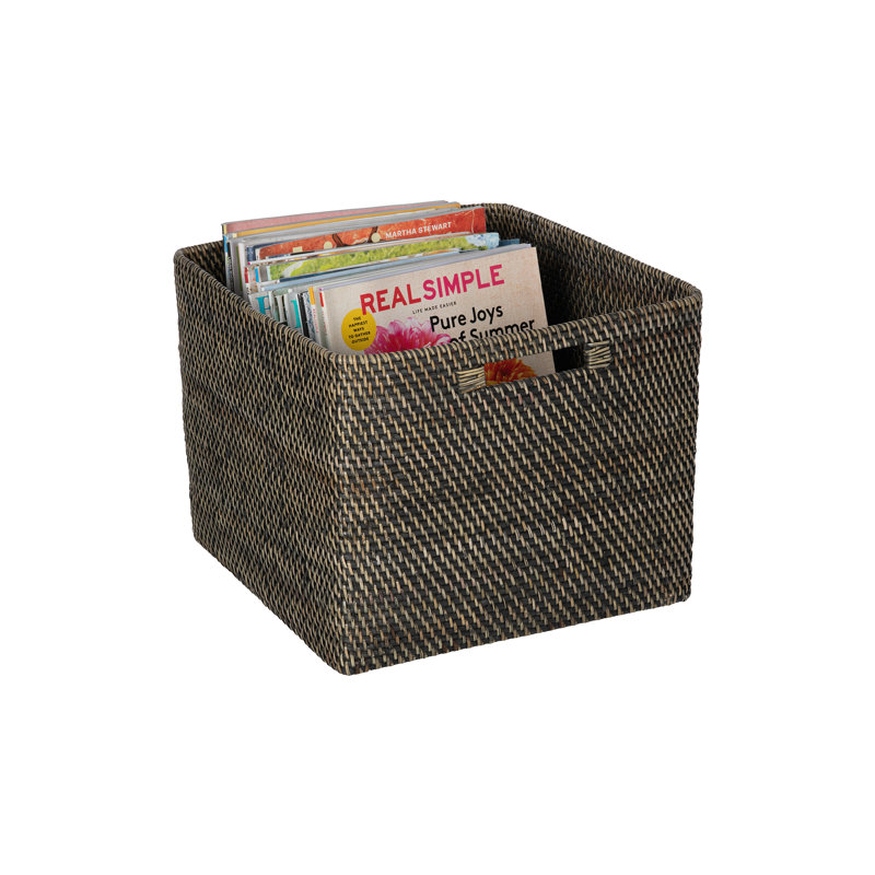 Panier en rotin Bavan, Noir délavé