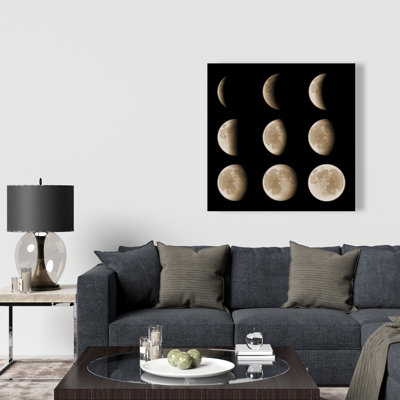Eclipse in Nine Phases - Modern Earth & Galaxy Canvas Decor