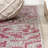 Truman Bohemian Medallion Textured Weave Light Gray/Fuchsia Indoor/Outdoor Rug-1252765780