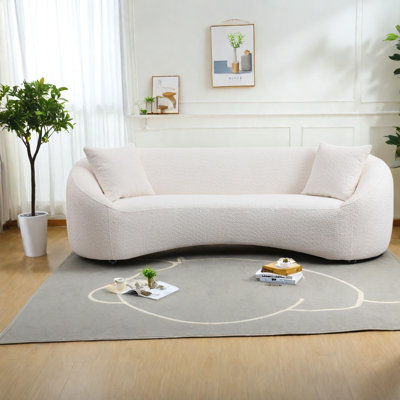 Canapé 3 places moderne blanc Boucle pour le salon