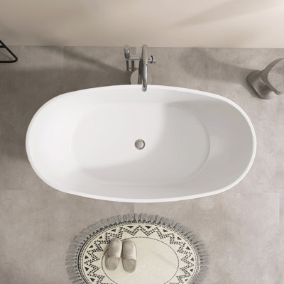 60'' Acrylic Freestanding Bathtub Freestanding Soaking Tub