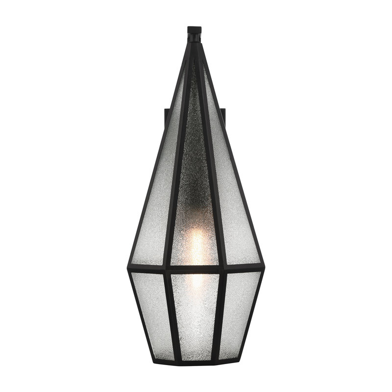 Peninsula 1-Light Outdoor Wall Lantern in Matte Black, 24" H x 10" W x 13.5" D