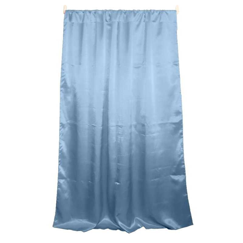 Panneau de rideau semi-transparent en polyester Dafni, L 58 po x L 72 po, Bleu ciel