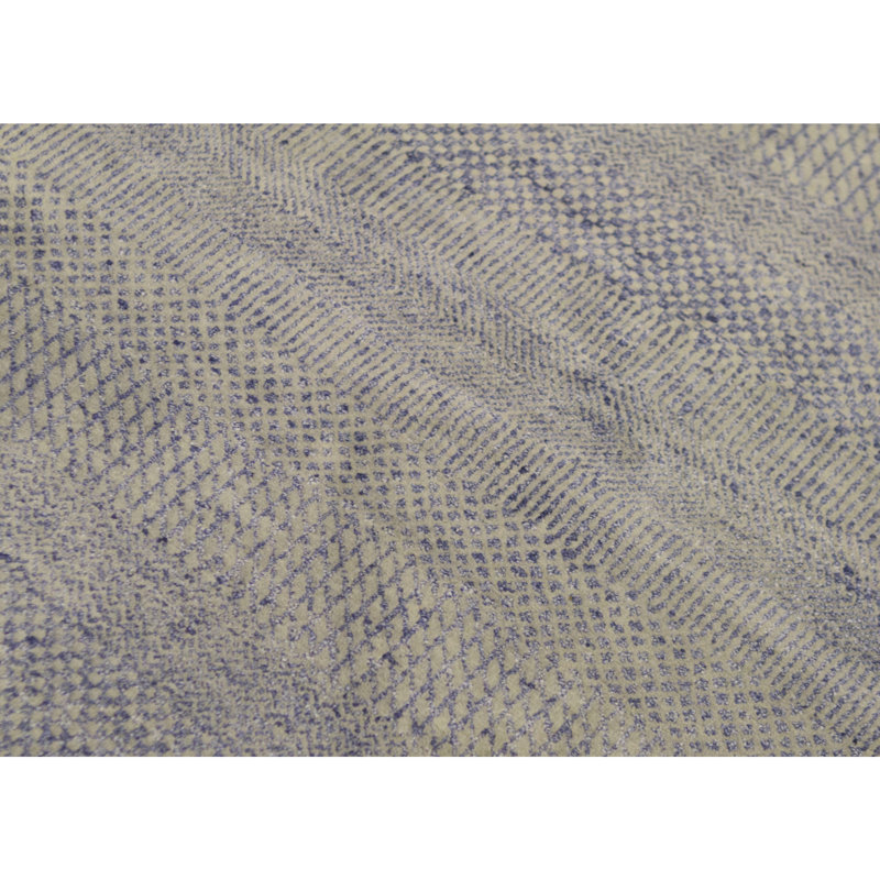 Hand-Knotted High-Quality Silver and Teal Area Rug