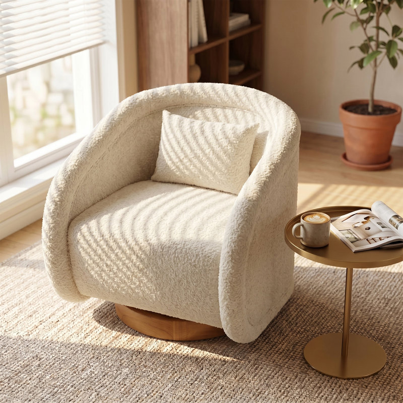 Fauteuil d'appoint rembourré 30,7 po, Boucle White
