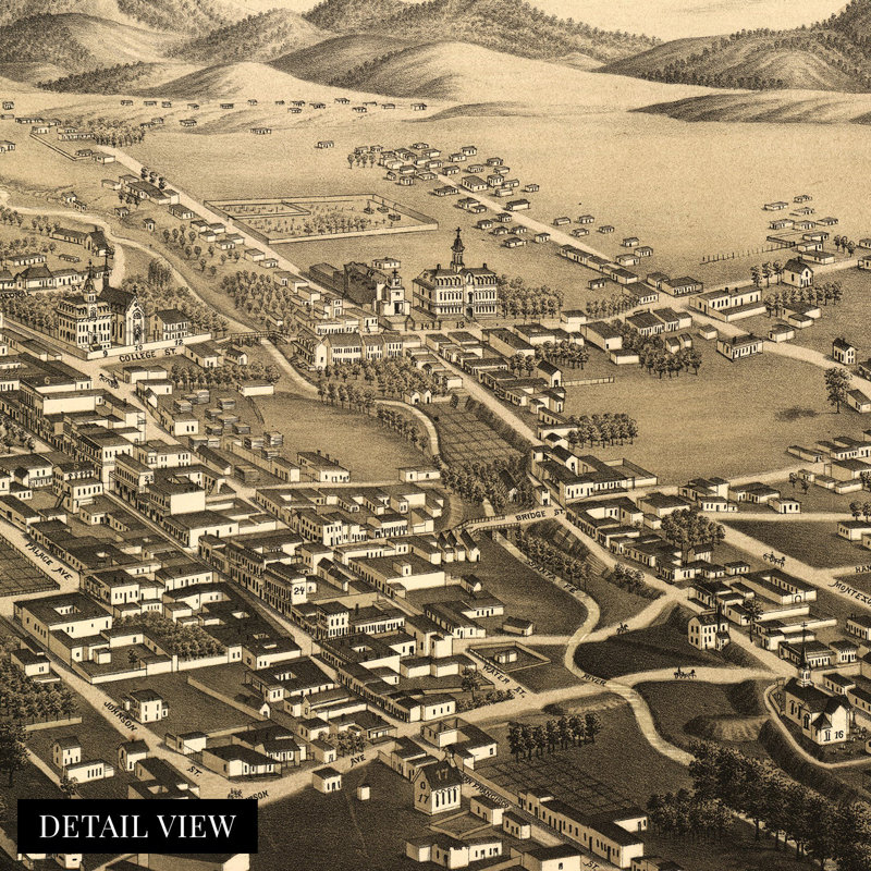 1882, Santa Fe, Nouveau-Mexique, carte sur papier, H 24 po x l 36 po x P 0,01 po