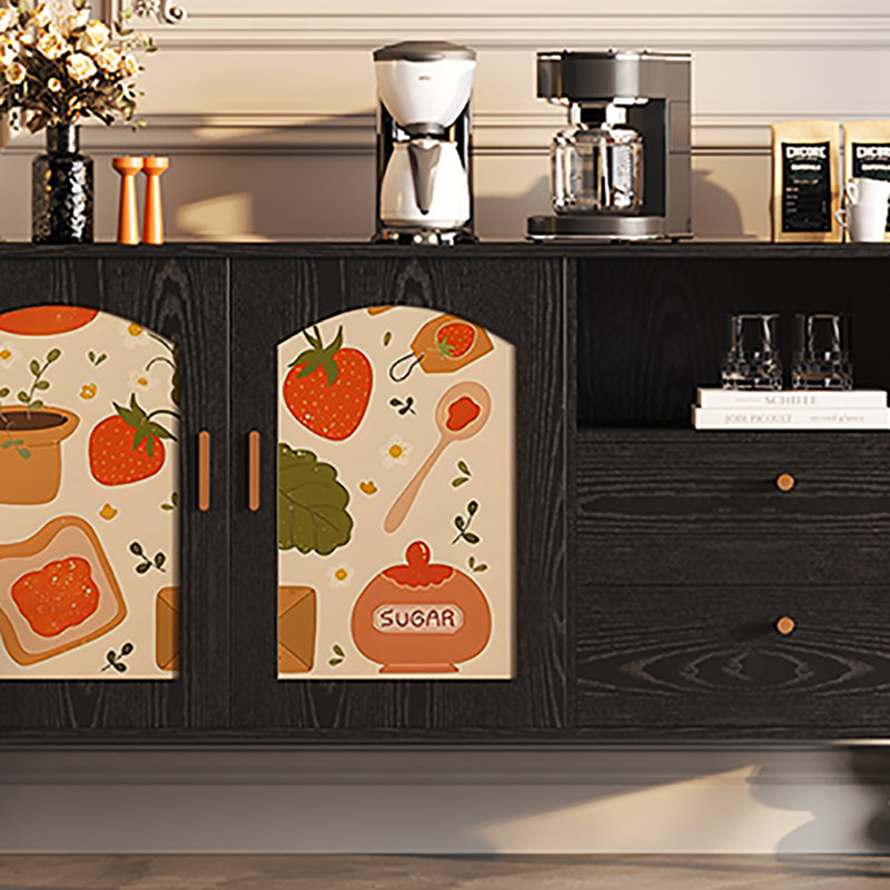 Buffet grande capacité 59,1 po, Noir / Orange