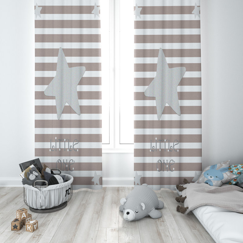 Rideau en polyester Camas, Gris / blanc