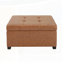 Repose-pieds capitonné en similicuir CARLSBAD, brun cognac