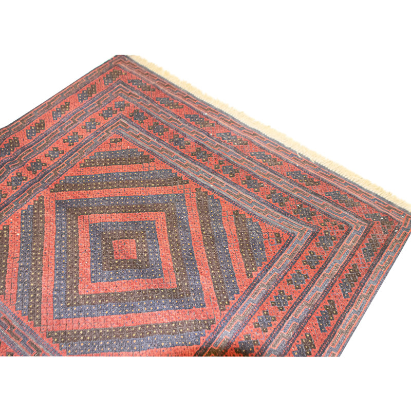 Hand Knotted Wool Area Rug in Multi
