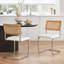 Ensemble de 2 chaises de salle à manger en rotin noir et chrome, chaises de cuisine modernes en bois de style Mid-Century, chaises de salle à manger en canne à dossier en filet, chaise Cesca Design avec pieds en métal chromé-2028106808-2028437248