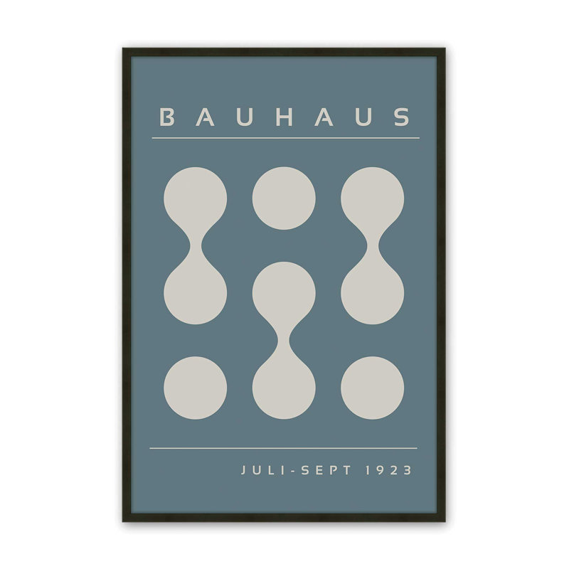 Impression de tempête Bauhaus Flow II bleu, H 15 po x l 12 po x P 1,25 po, Reproduction encadrée sans passe-partout