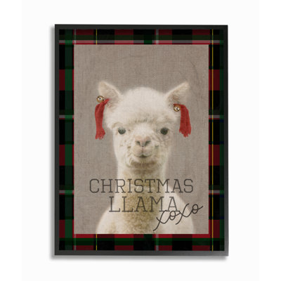 Christmas Llama Xoxo by Daphne Polselli - Photograph on Canvas