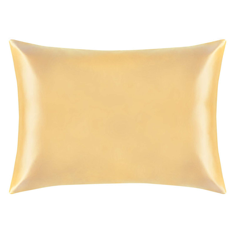 Taie d'oreiller en soie naturelle Zippered, Grand, Jaune
