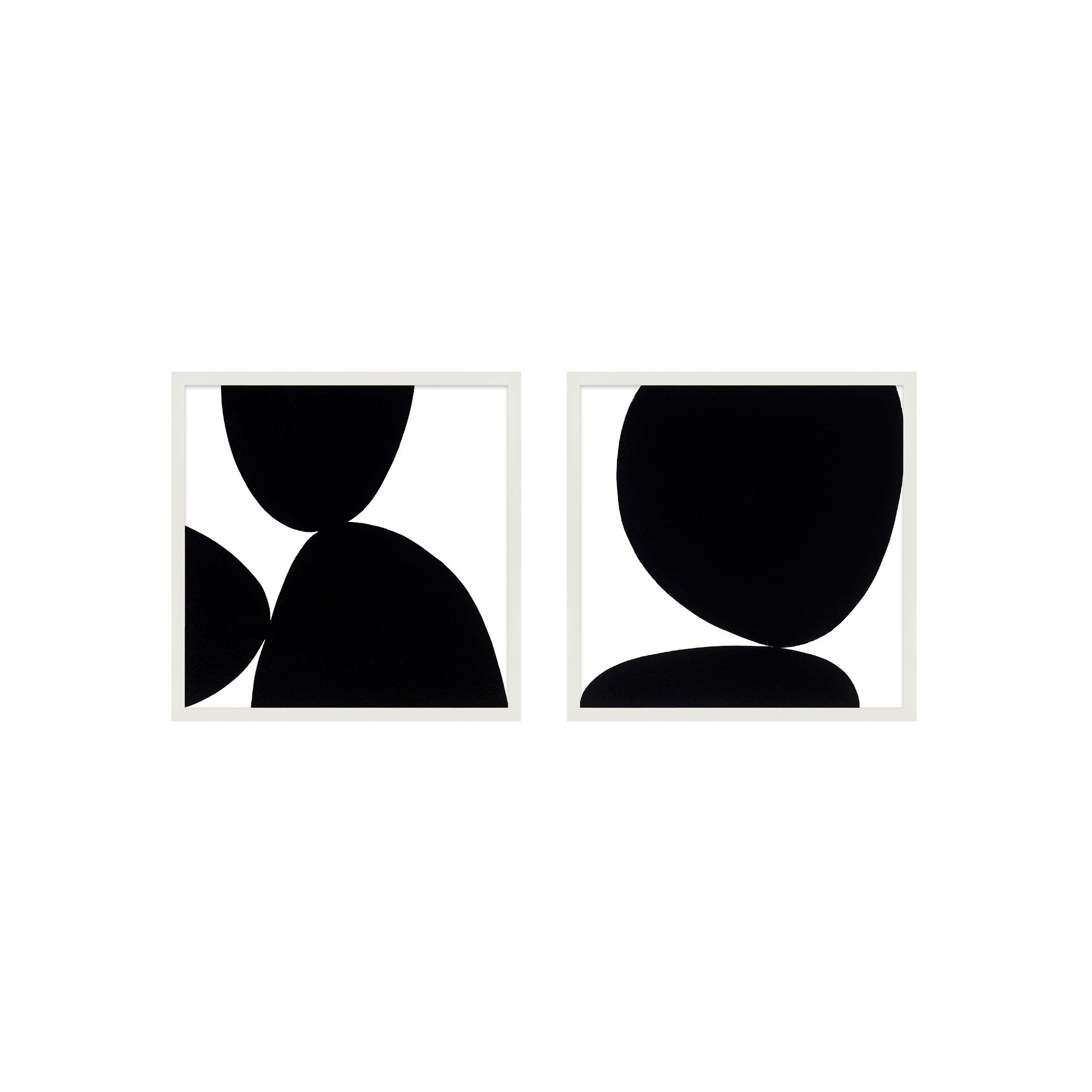 Black Ink by Lee Lessem, White Framed, 36" H x 36" W x 1.25" D