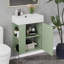 Meuble-lavabo flottant de 21,6 po avec porte à fermeture douce, meuble-lavabo mural avec lavabo en céramique, rangement à gauche-115698788