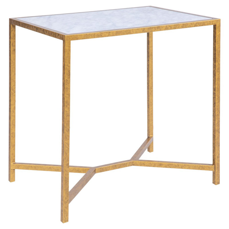 Web Marble End Table, Royal Gold
