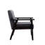 20.5" Seat Width Dark Grey Linen Chair, Solid Wood Made 19" Projection Frame