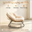 Fauteuil à bascule berçant, conception surdimensionnée avec coussin, parfait pour la détente intérieure et extérieure dans la cour, le patio, le jardin