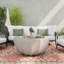 Table basse imperméable 35,43 po pour l'extérieur et l'intérieur, conception en ciment Mgo durable, convient aux terrasses, jardins, arrière-cours et salons-2072405460