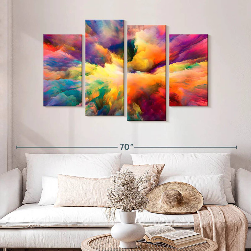 Nuage de couleur abstraite Avery, H 32 po x l 52 po