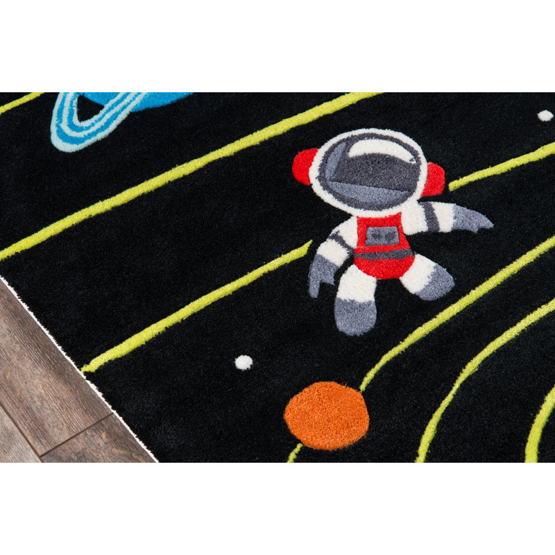 Tapis noir touffeté à la main Cecelia, Rectangle 3 pi x 5 pi