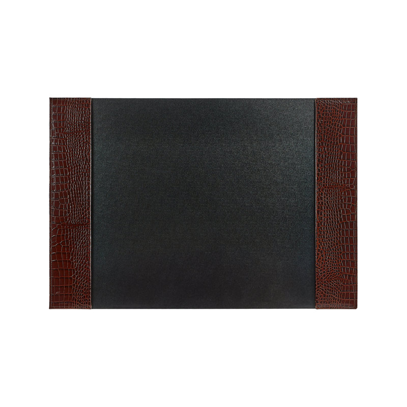 Graphic Image Small Blotter, Embossed Croc Leather, Brown Croc