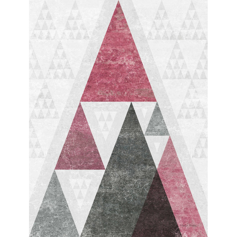 Mod Triangles III Soft Pink, 16" H x 12" W