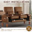 180cm Faux Leather 2-Seater Sofa With Solid Wood Frame, Spring Seat Cushion and Two Throw Pillows-2023443533