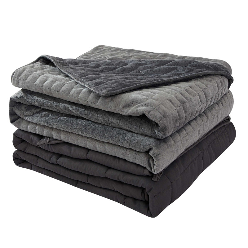 Gray 20 lb Reversible Microfiber Weighted Blanket