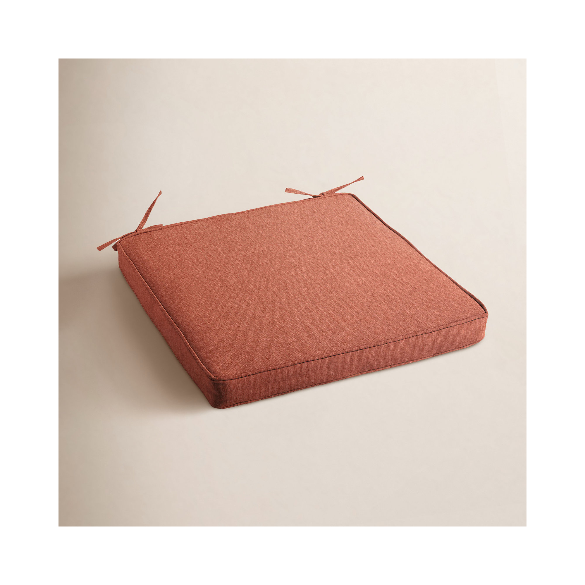 Outdoor Dining Chair Cushion, Canvas Persimmon Sunbrella Canvas, 19" W x 19" D