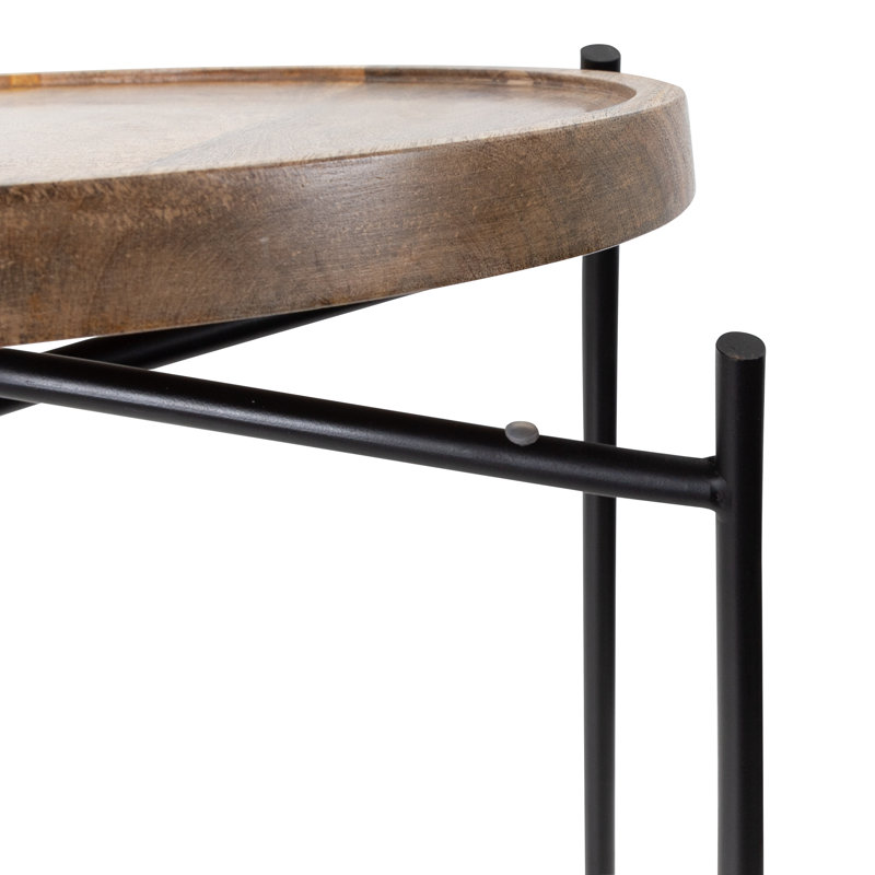 Table de bout Levesque, Noir, Naturel