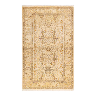 Tapis unique en laine noué à la main 3 pi 3 po x 5 pi 2 po nouvel âge Hayner
