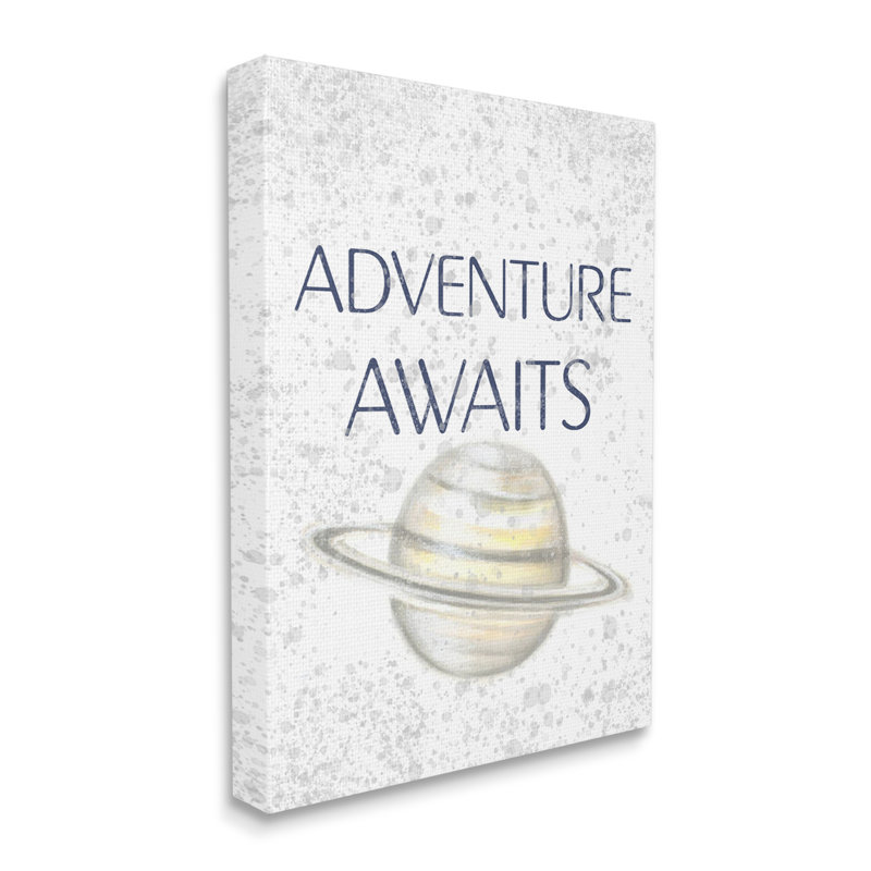 «Children Adventure Awatts», Saturn Ringed, planète art, Toile tendue, H 48 po x l 36 po