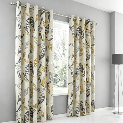 100% Cotton Room Darkening Curtain Panel Pair