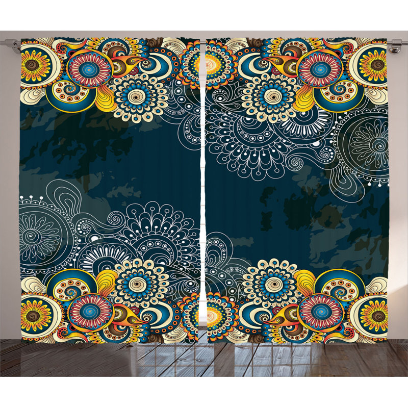 Alexyz Semi Sheer Curtain Pair, 54" x 63"