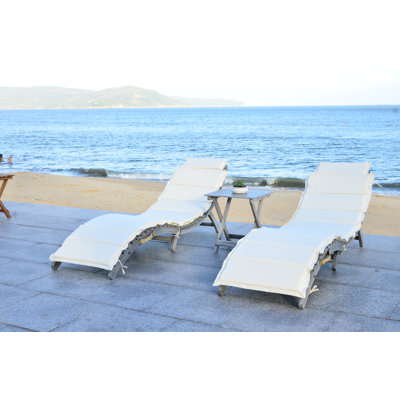 Alois Chaise Lounge Set with Cushion and Table
