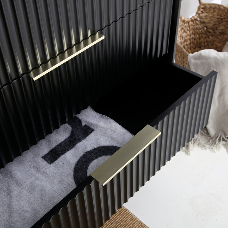80 cm W Chest of 5 Drawers, Black