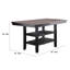 Table à hauteur de comptoir avec 2 tablettes ouvertes, brun foncé