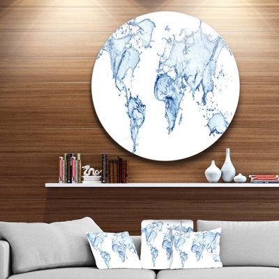 « world map water splash », impression